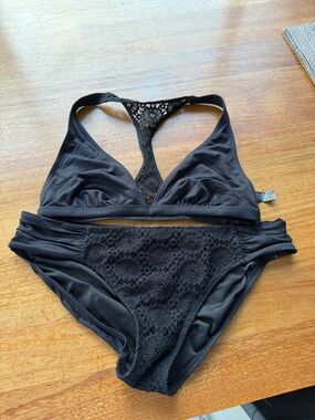 Coco Reef Black Swim Bottoms with Logo Tag